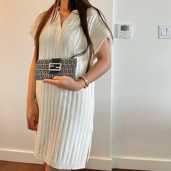 Fendi Zucca Monogram Dark Blue Clutch Wallet - Picture 12 of 12